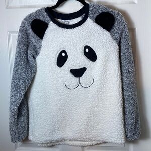 Roudelain Panda Sweater Fuzzy Size Medium Long Sleeve